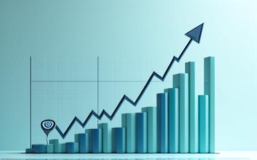 上昇傾向を示すデータグラフ